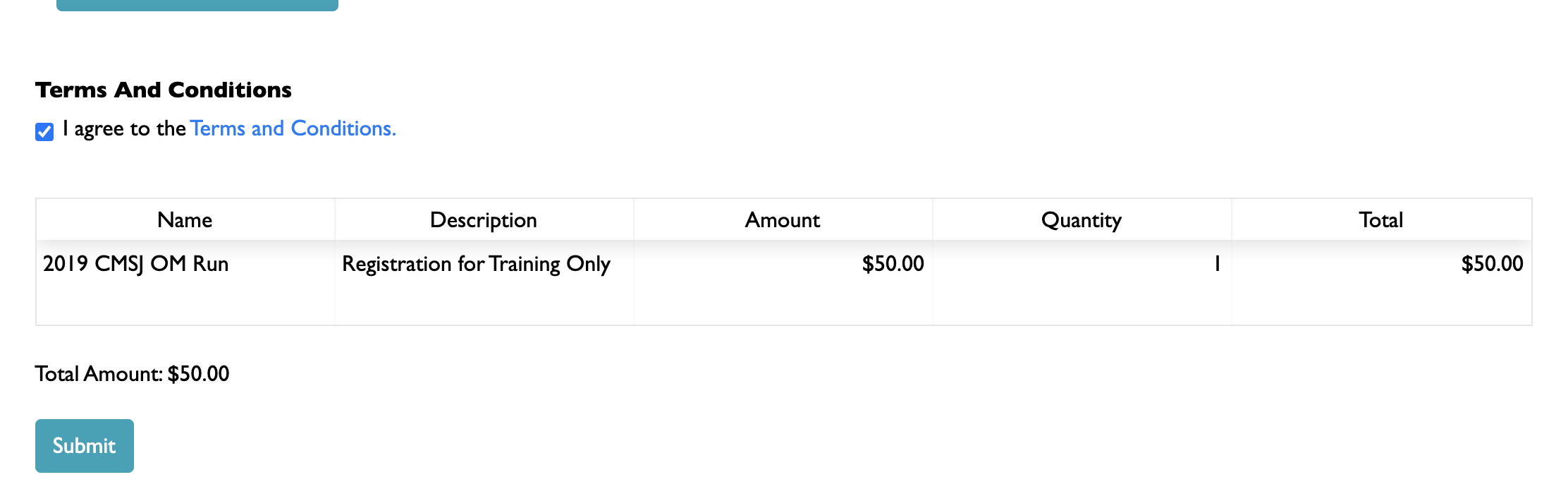 payment table